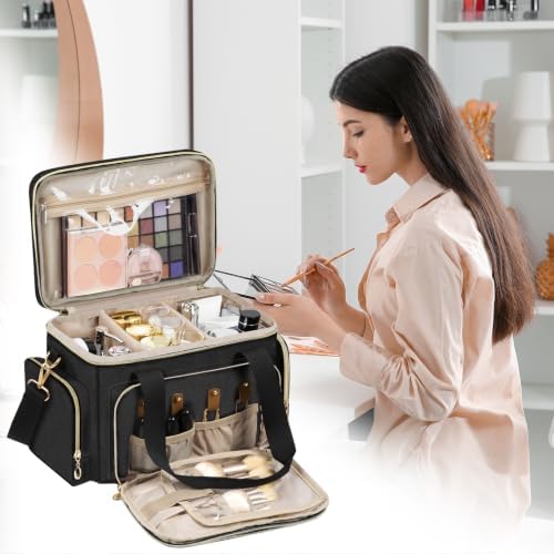 GDNasist Large Makeup Bag, Portable Travel Makeup Bag Organizer