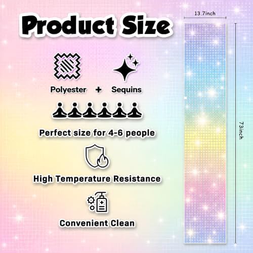 Disco Party Decorations - Iridescent Glitter Disco Table Runner