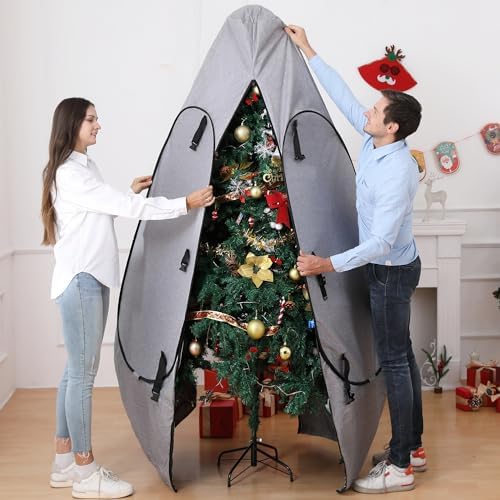 Christmas Tree Bag 9 Ft Large Christmas Tree Storage Bag 9 Foot Tree, Christmas Tree Cover For Upright Storage with Reinforced Handles