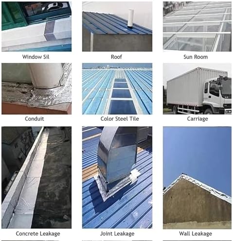 Waterproof Tape Butyl Tape Aluminum Foil Tape Butyl Tape Aluminum Foil Butyl Rubber Tape High Temperature Super Resistant god kvalitet Self Adhesive Wall Crack Roof Pipe Repair(5cmx5 Meters)