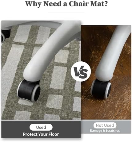 chakme Office Chair Mat for Hardwood Floor, 72"x48" Easy Glide Computer Desk Mat Protector for Rolling Chair Under Desk Rug Nonslip Backing, Machine Wash, (Dark Brown Plaid)