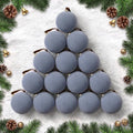TOWPONICS 3.15 Inch Blue Velvet Christmas Tree Ornaments Balls, 15 Pcs