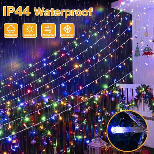 Ollny Christmas Lights Outdoor, 210FT 640 LED Color Changing String Lights