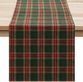 Softalker Christmas Checkered Tartan Table Runner, Green, 13 x 70 Inch-2P