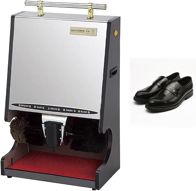 Heavy Duty Shoe Polisher Machine, Commercial Induction Shoe Polishing Machine, Public Electric Shoe Cleaner & Polisher, Electric Shoe Polisher Plug-In Shoe Buffer with Polish Box,K