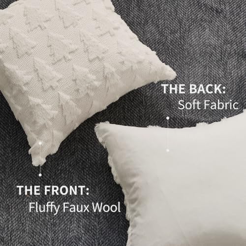 DFXSZ Christmas Tree Pillow Covers 18x18 Set of 2 Christmas Decor White