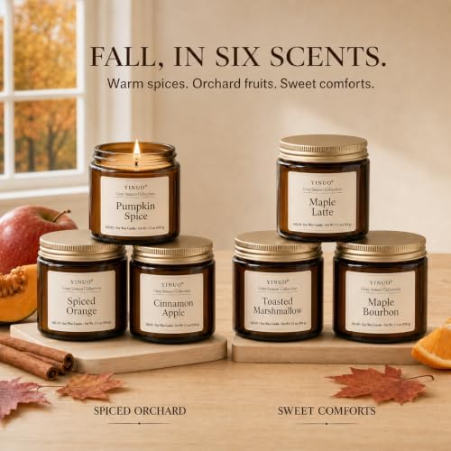 YINUO Fall & Winter Scented Candles for Home, 12 Pack Gift Set, 3.5 oz Each