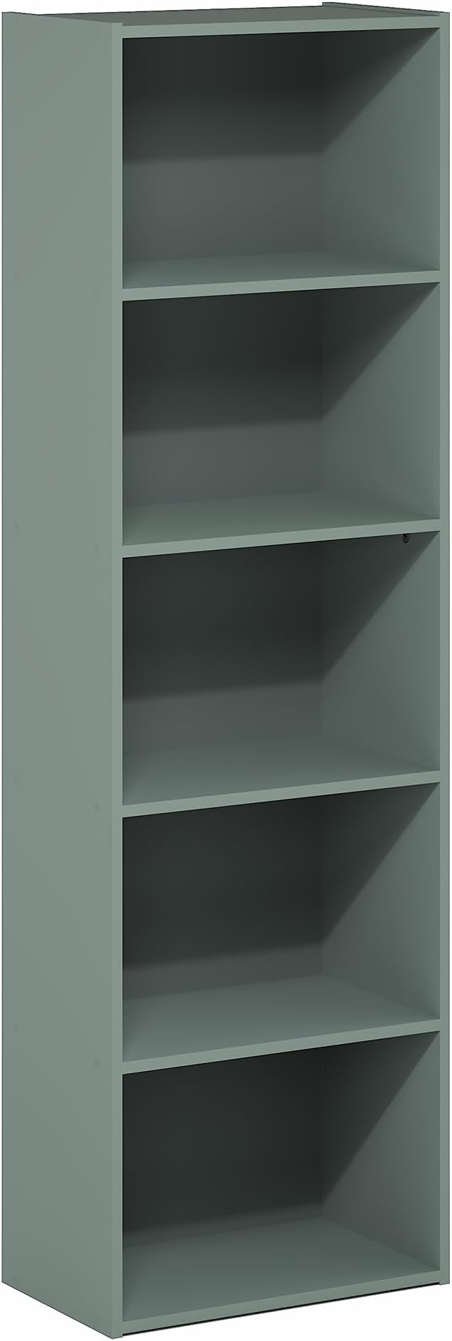 Furinno LUDER Book Shelf, 5-Tier Bookshelf, Bookcase with Open Shelves, 9.4 x 15.8 x 52, Easy Assembly, for Living Room, Bedroom, Home Office, Sage Green