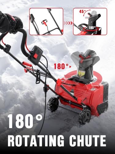 EWORK 20" Corded Snow Blower, 15 Amp Electric Snow Blower w/Dual LED Lights