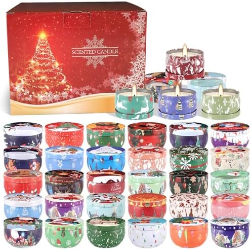 36 Packs Christmas Scented Candles,2.5oz Soy Wax Candles