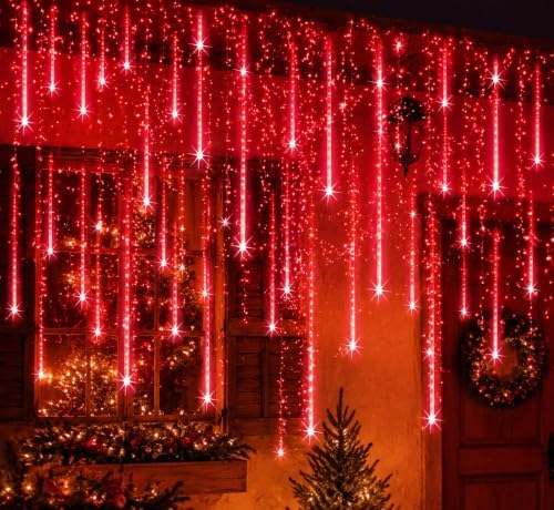 Aukora Halloween Outdoor Lights, UL Certified Red Meteor Shower Lights
