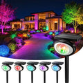 Solar Spot Lights Outdoor Waterproof,10Modes RGB Halloween Spotlights 6Pack