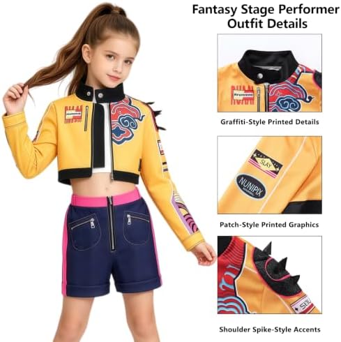 Pop Star Costume Kids Girls Fantasy Stage Outfit Halloween Costumes Set