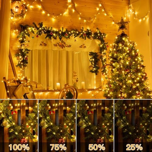 Ollny 200LED 66FT Warm White Christmas String Lights Plug in with Remote