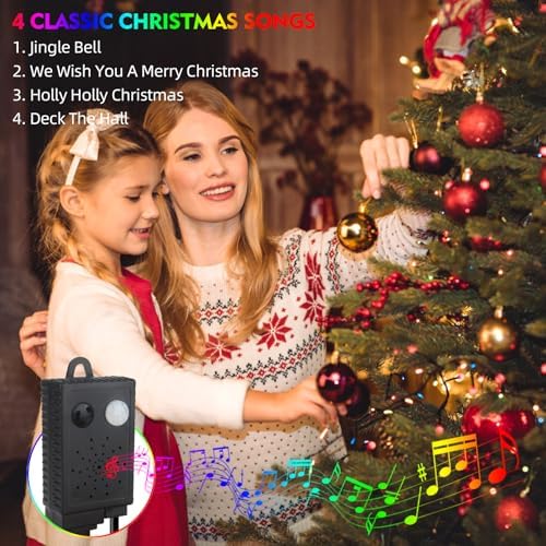 MZD8391 105FT 300LED Christmas Light, Christmas Tree Lights with Music