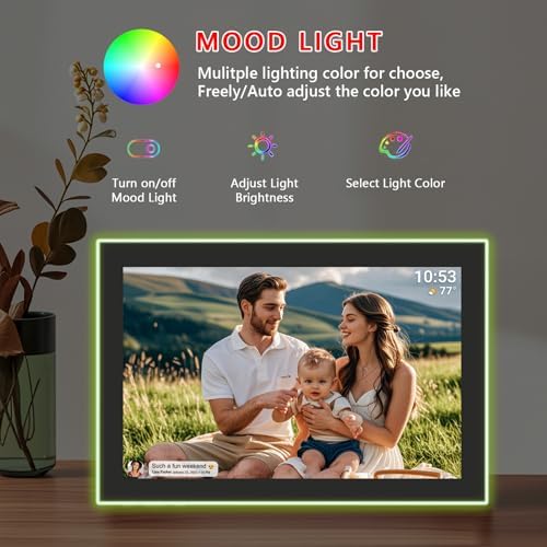 32GB FRAMEO 10.1 Inch WiFi Digital Photo Frame, 1280x800 HD IPS LCD Touch Screen, Auto-Rotate, 32GB Storage, Support USB Drive/SD Card Extend Storage, Share Moments via Frameo App