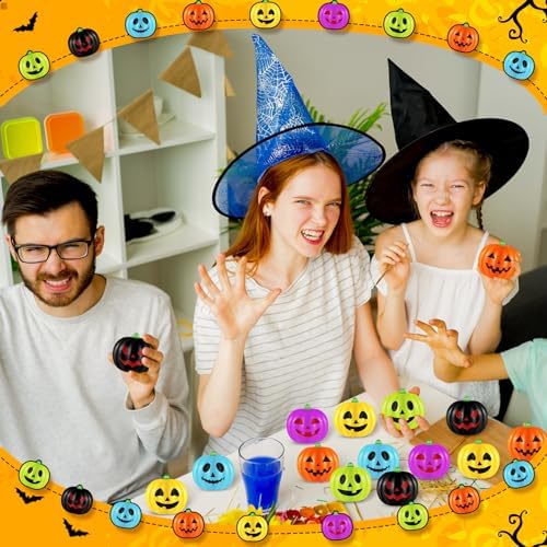 Libima 100 Pcs Halloween Pumpkin Balls Bulk Colorful Toy