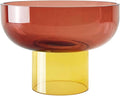 Cloudnola Reversible Decorative Glass Bowl, Pink and Yellow, 7" dia x 5", For Entertaining, Fruit Bowl, Centerpiece Bowl, Ideal Gift for Weddings, Birthday, Anniversary or Any Occasion