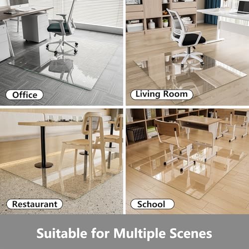 Koonmi Glass Chair Mat for Carpet, 36"x55" Thick Office Chair Mat
