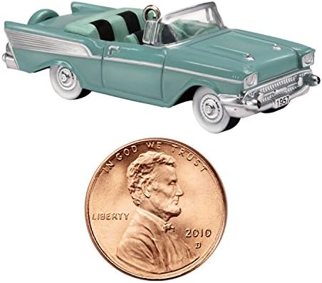 Hallmark Keepsake Mini Christmas Ornament 2018 Year Dated, Lil' Classic Cars 1957 Chevrolet Bel Air Miniature, Metal, 0.6"