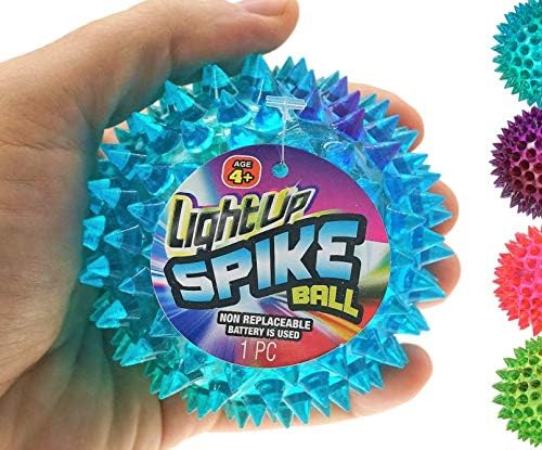 JA-RU Light Up Ball (1 Ball) Rubber Spiky Balls for Kids 699-1