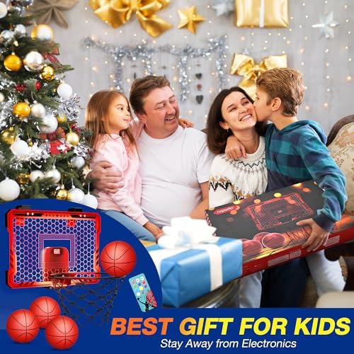 ropoda Indoor Basketball Hoop with Scoreboard & 7 LED Lighting, Mini Hoop