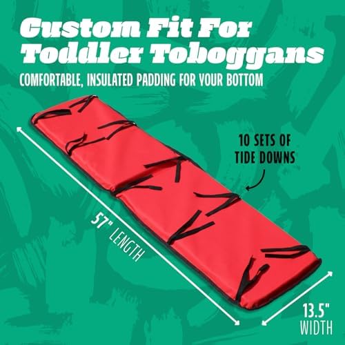 Flexible Flyer 57" Toboggan Sled Pad - Water-Resistant Red Cushion