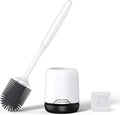 Lefree Silicone Toilet Brush and Holder Set with Ventilated Holder, Floor Standing & Wall Mounted Toilet Scrubber