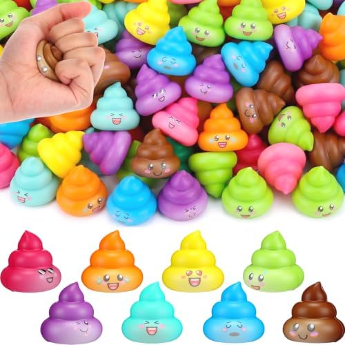 Leyndo 100 Pcs Mini Fake Poop Toys Halloween Party Favors, Multicolor
