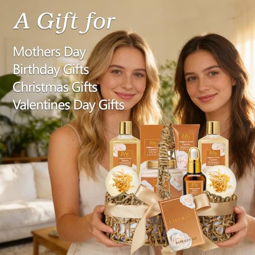9Pcs Vanilla Spa Gifts for Mom, Birthday Gifts, Spa Gift Baskets for Women