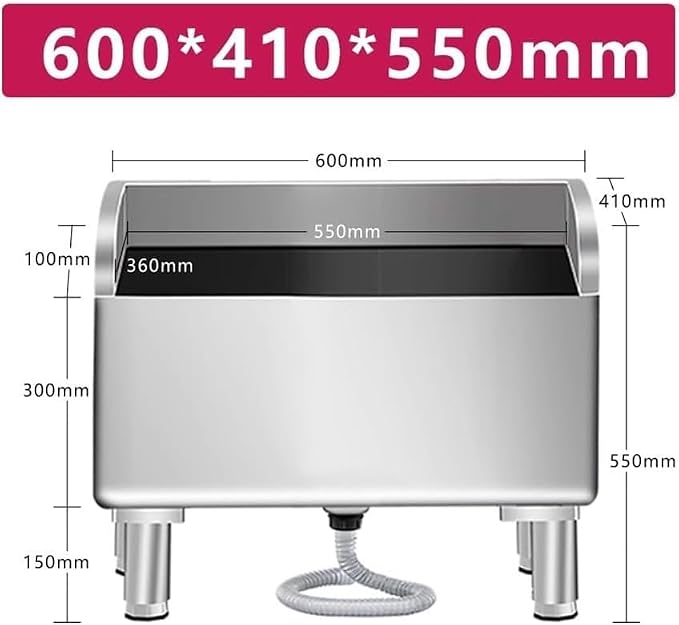 Commercial Floor Mop Sink, Stainless Steel Mop Service Basin Mop Bucket Laundry Room Slop Sink Utility Tub Mop Pool Kit for Kitchen/Restaurant/Business/Garages, Silver-60x41x55cm