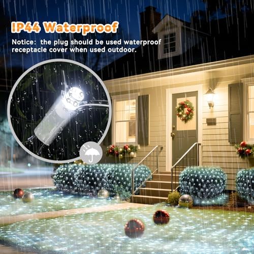 LitHome 21FT x 5FT Christmas Net Lights Outdoor Mesh Lights Connectable