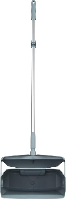 Remco - A Vikan Company 62503 Lobby Dustpan with Broom, Polypropylene/Polyester/Aluminum, 7" X 14" Bin, 37" Handle, Gray