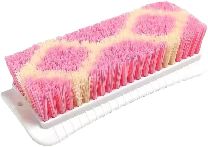 Pink and Cream Scrubbing Cleaning Brush for Vegetables, Multi-Purpose Household Scrubber