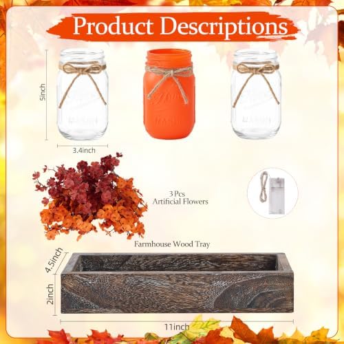Fall Thanksgiving Table Centerpiece, Farmhouse Table Kitchen Decor for Home