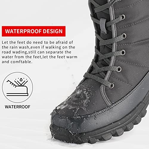 Men's Warm Winter Snow Boots Unisex Shoes Outdoor Anti-Slip Lightweight Cold Weather Boots