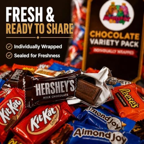 Candy Bulk Assorted Chocolate Variety Pack - 5 Lb Individually Wrapped Mix for Basket Stuffers, Celebration Fillers & Party Treats