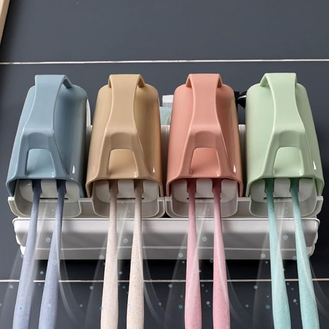 Toothbrush Rack Traceless Toothbrush Holder Wall-Mounted Toothbrush Holder with Sink for Storage of Toothbrush, Toothpaste, Cosmetics Bathroom Toothbrush Holder