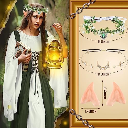 Bonuci 6 Pcs Medieval Renaissance Costume Women Fairy Dress