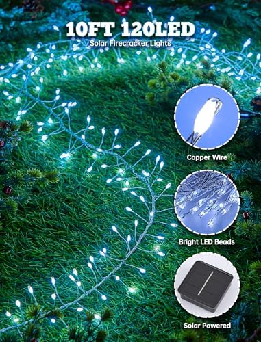 2 Pack 240 LED 20FT Total 40FT 480LED Solar Fairy Lights Outdoor Waterproof