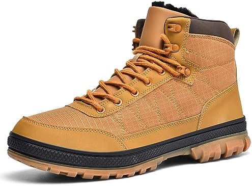 Wondamo Men's Snow Boots Lightweight Waterproof Winter Cold Weather Shoes
