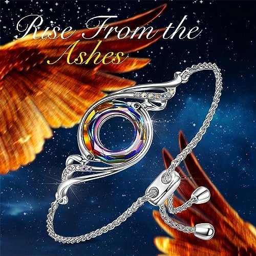Kate Lynn Rise From the Ashes Phoenix Bracelet for Women, Adjustable Slider