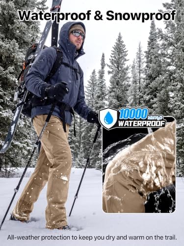 FREE SOLDIER Men's Fleece Lined Pants Softshell Snow Ski Pants