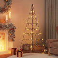 Metal Christmas Tree, 70.9 in Modern DIY Xmas Display, Black