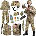 Metemot Army Costume for Boys,13Pcs Military Soldier Boys Halloween Costume