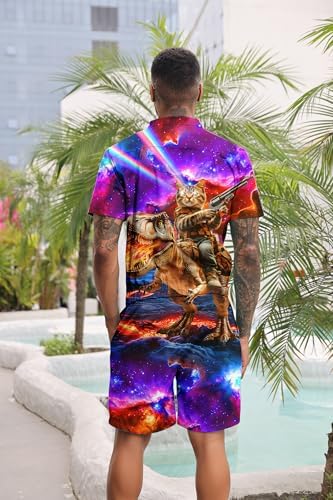 RAISEVERN Mens Romper Male Zipper Shorts Sleeve One Piece Bro Outfits