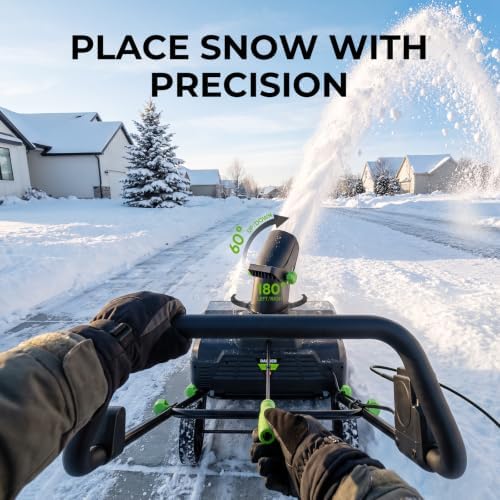 1800W Corded Electric Snow Blower, Snow Thrower for Driveways/Patio