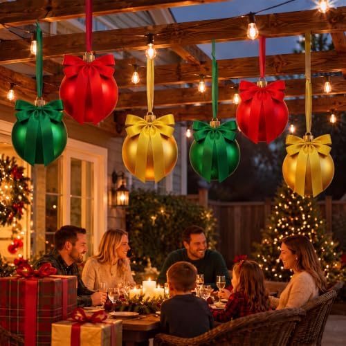 12 Set 12'' Large Christmas Inflatable Balls Ornament Ceiling Outdoor Decor