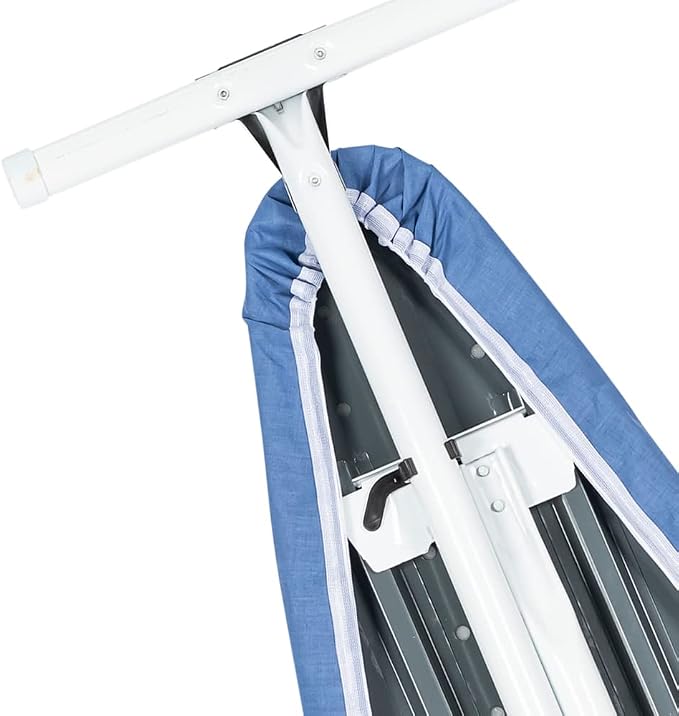 Full Size Ironing Board with Cover & Pad – Made in USA by Seymour Home Products Adjustable Steel T-Legs, 35" High Perforated Top for Steam Durable Iron Board for Home, Laundry Room (Dark Blue)