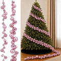 Sosation 29.5Ft Christmas Ball Ornament Garland, Pink, Glossy Matte Glitter